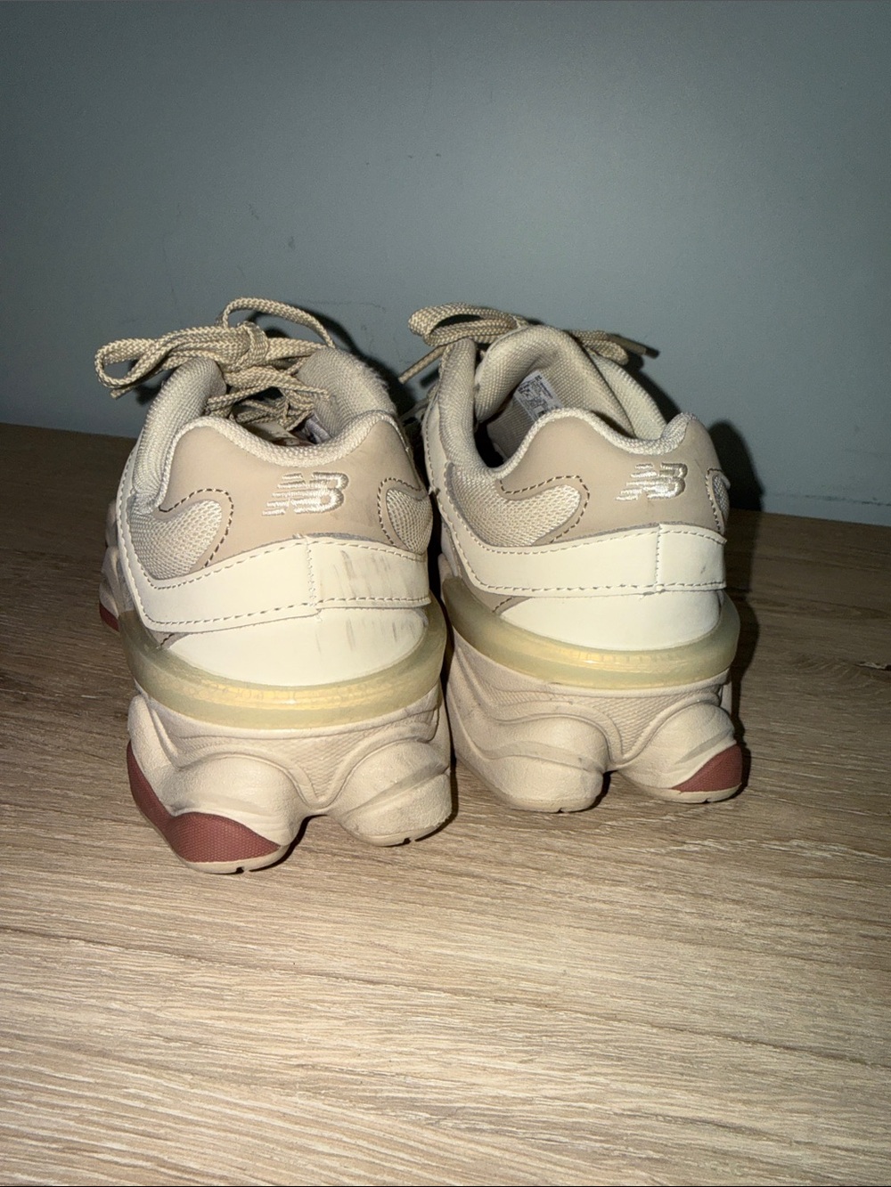 New Balance Cream/Tan 9060 Sneakers - Picture 3 of 5